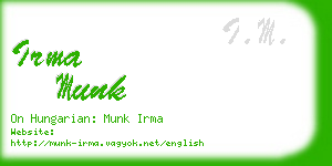 irma munk business card